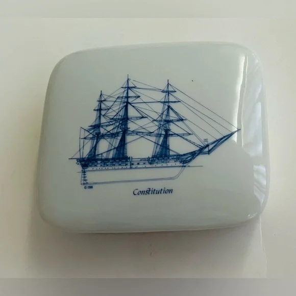 New Constitution Box White with Blue Constitution Ship Piccadilly West London